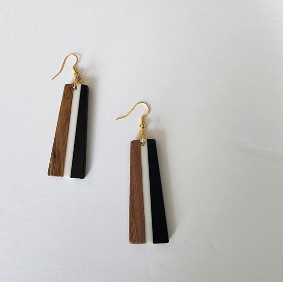 LONG Wood Earrings - Picture 2 of 2